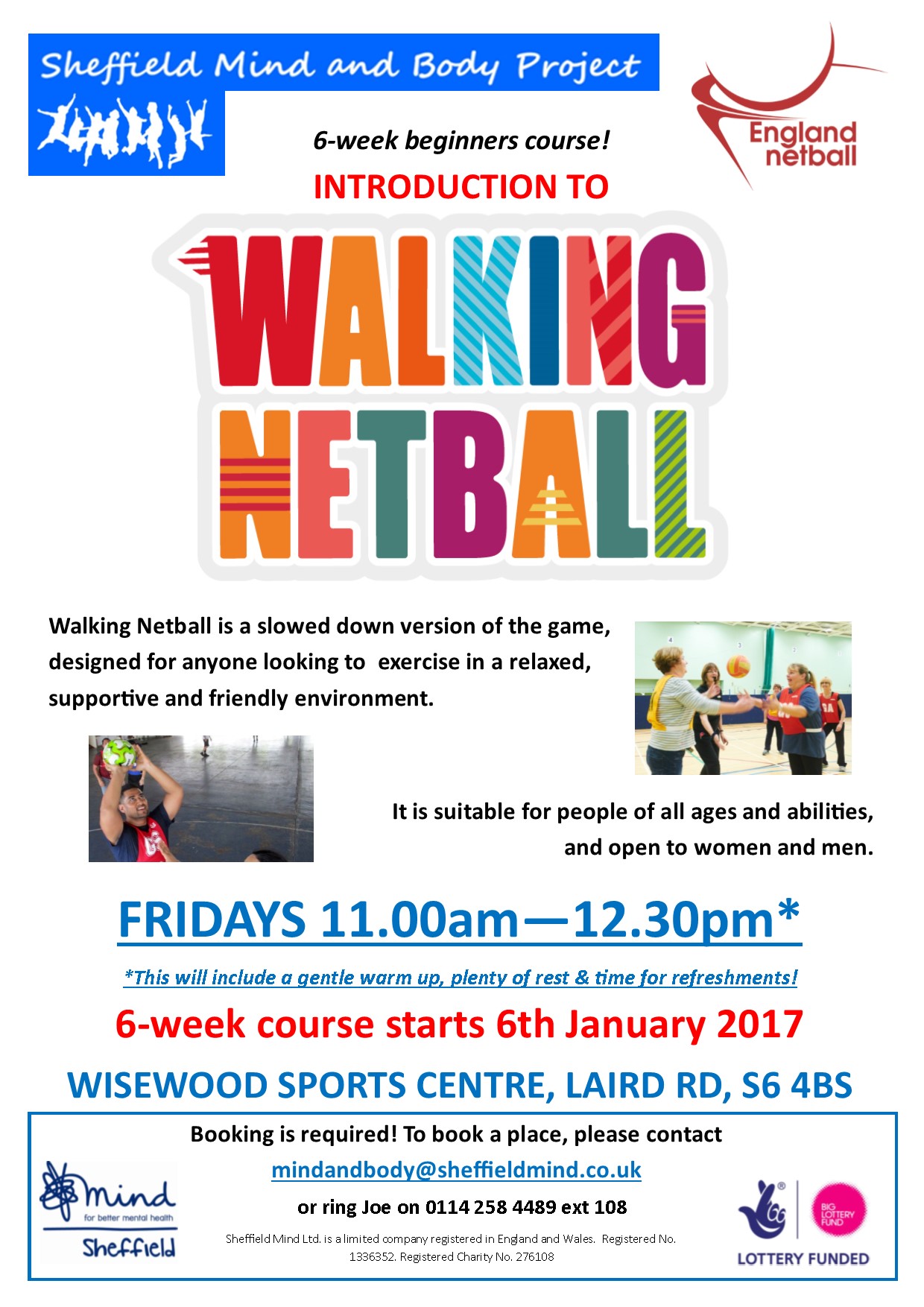 Introduction to Walking Netball 6week Beginners Course 11.00am 12